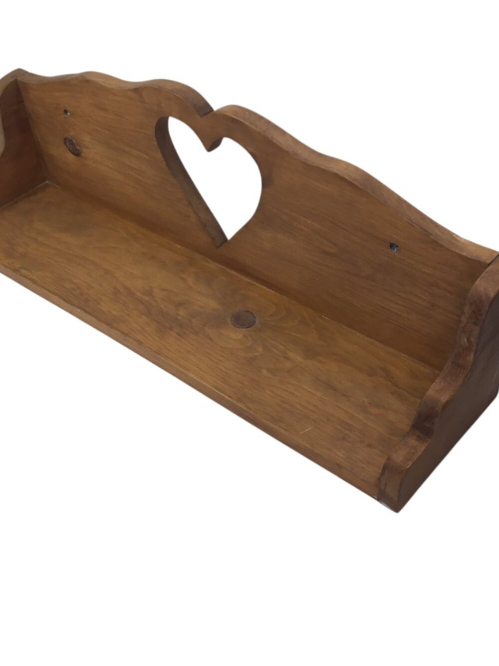 Vintage Wooden Heart Cutout Shelf Cottagecore Farmhouse Country Handmade 24.5"